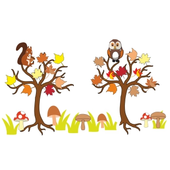Jesień - kolorowe liście i drzewka